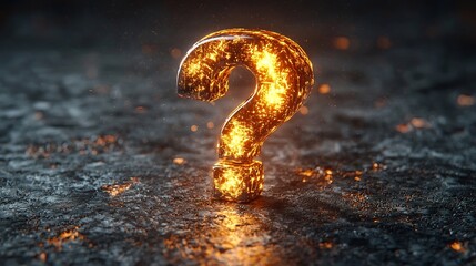 Glowing Futuristic Question Mark Expanding in Ethereal Dark Space