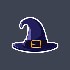 witch hat with white outline in flat vector design.