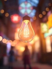 An innovative light bulb concept symbolizing breakthrough ideas and creative thinking, representing smart marketing strategies and business genius for success.

