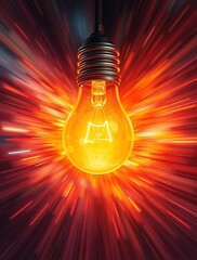 An innovative light bulb concept symbolizing breakthrough ideas and creative thinking, representing smart marketing strategies and business genius for success.

