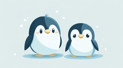 Naklejka premium Adorable Baby Penguin - Cute and Playful Antarctic Friend