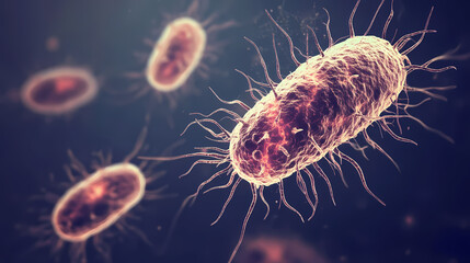 A close-up view of microscopic bacteria, the tiny organisms that are ubiquitous in our environment. Omnipresent. Illustration