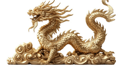 Fototapeta premium chinese dragon statue isolated on white background