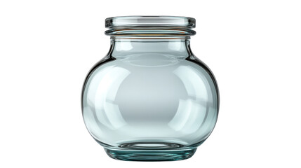empty glass jar isolated on white background