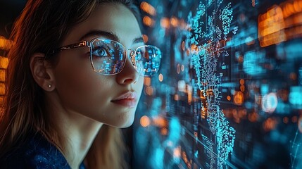 Global HR Team Video Conference with Futuristic Holographic Connectivity