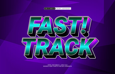 fast track editable text effect with a speed and game text style