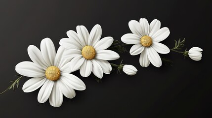 Realistic Chrysanthemum Flower - Detailed and Lifelike Botanical Illustration