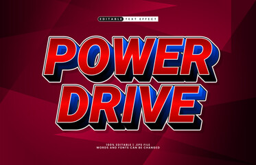 power drive editable text effect with a speed and game text style
