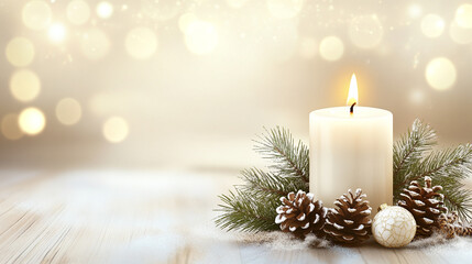 Festive Christmas Candle  Pine Cones    Ornament