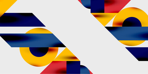 Modern abstract background featuring circles, lines, and triangles in a dynamic geometric composition. Perfect for stylish, tech, or creative-themed designs