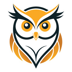 a simple modern owl logo on white background
