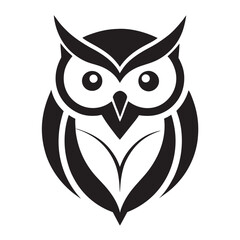 a simple modern owl logo on white background