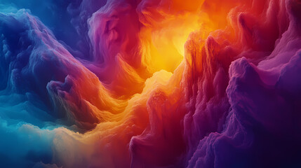 Dreamscape series. composition of colorful fractal paint and lights with metaphorical relationship to art, abstraction and creativity. Solaris. Illustration