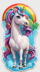 A magical unicorn with a rainbow mane.