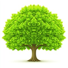 Fototapeta premium Lush Green Tree Isolated on White Background