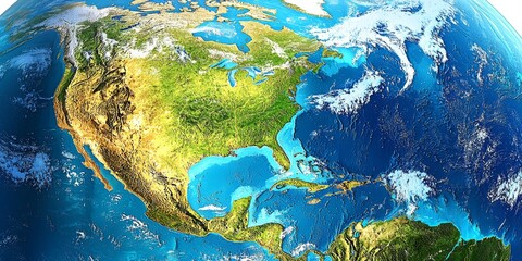 High Resolution Earth North Central America Geospatial Satellite Image