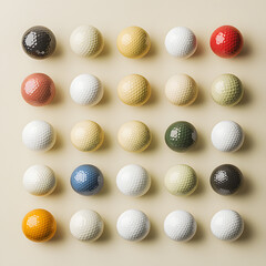 golf balls pattern on white