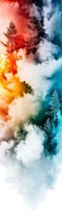 Fototapeta premium Dreamlike Forest in Cloudscape.