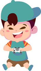 Happy Boy Playing Video Game, Design Inspiration, Character