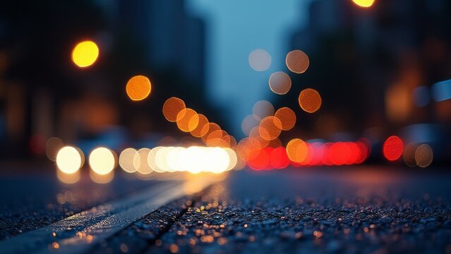 Fundo com luzes desfocadas da cidade &agrave; noite,