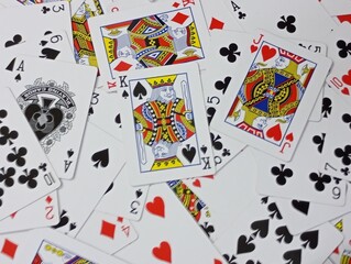 Tarot playing cards and chips king spade