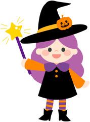 Cute Halloween Costume Witch Girl