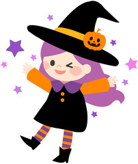 Cute Halloween Costume Witch Girl