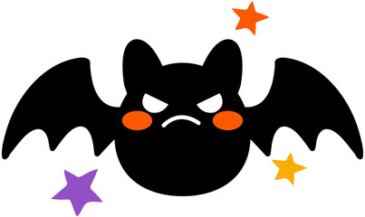Halloween cute bat angry