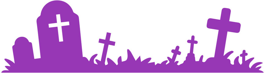 Obraz premium Halloween tombstone silhouette 