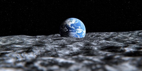 Stunning Earthrise from the Moon High Resolution Space Image