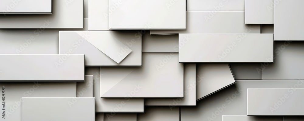 Aufkleber abstract composition of varying white rectangular shapes creating a modern and minimalist background