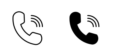 Call outlined and solid icon vector collection.