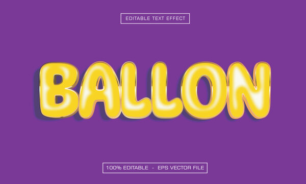 Ballon Text Effect, Editable Glowing Text Style