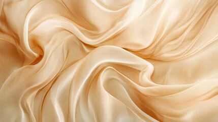 Fototapeta premium 89.Soft beige and light brown satin fabric collage with smooth, flowing waves, creating an elegant backdrop texture ideal for banner designs, with highlights enhancing the silkâ€™s luster.