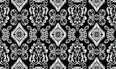 Ethnic motifs pattern for background, carpet, wallpaper, clothing, wrapping, batik, fabric, embroidery style vector illustration.Monochromatic Colors.