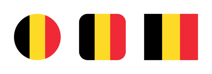 Fototapeta premium Belgium flag icon set