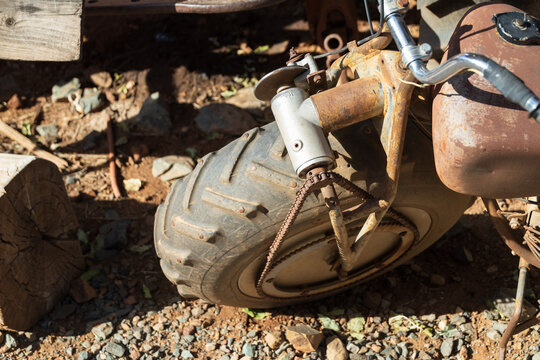 Rusty old motorcycle