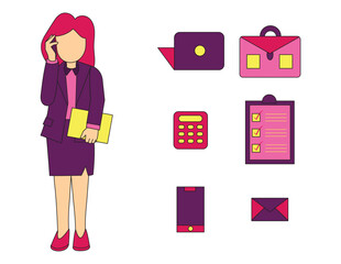 Office Worker. Woman worker. Officer.