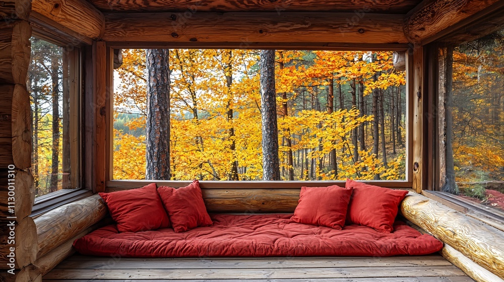 Poster a cozy reading nook with a book on personal development stock photo with side copy space