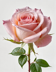 Pink pastel roses isolated on white background 