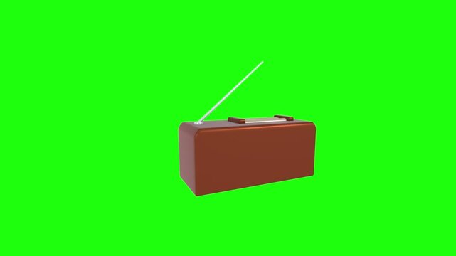 Radio isolated on green background