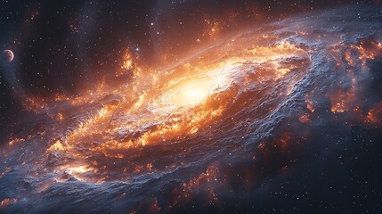 Alien Civilization Observing the Majestic Cosmos from a Swirling Galaxy