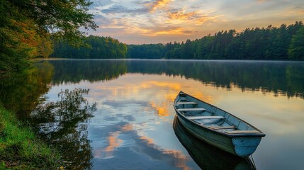 Obraz premium canoe on lake