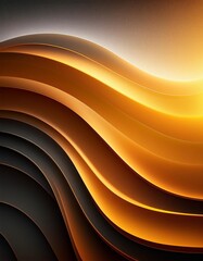 Obraz premium Warm, glowing shapes undulate across a dark background, creating a sophisticated and elegant abstract pattern