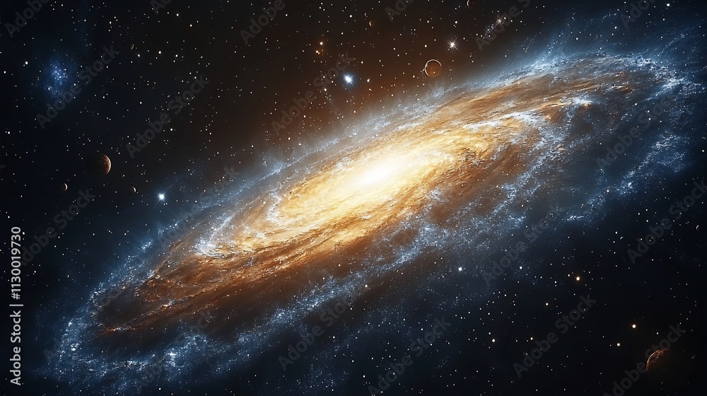 Wall mural cosmic dragon breathing stardust into a swirling galaxy with glowing nebula energy and flowing plane