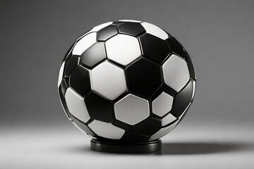 Naklejka premium soccer ball on transparent background, soccer ball, soccer ball isolated on black, Football, full depth of field