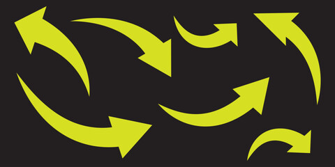 Long arrows icon set. Vector set of trendy long arrows left and right in flat style. Black arrows vector illustration. Icons isolated.Straight long right vector arrow icon.Replaceable vector design