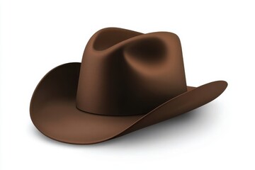 A classic brown cowboy hat with a slightly curved brim