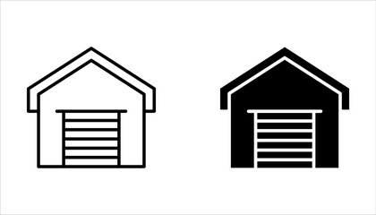 Hangar icons set. Simple set of hangar vector icons on white background