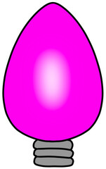 Pink Christmas Light Bulb